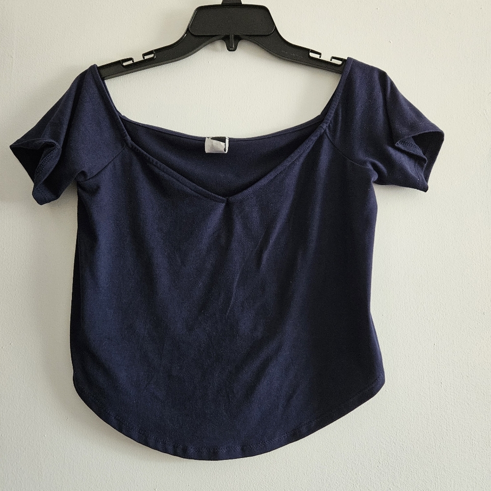 Navy Crop Top